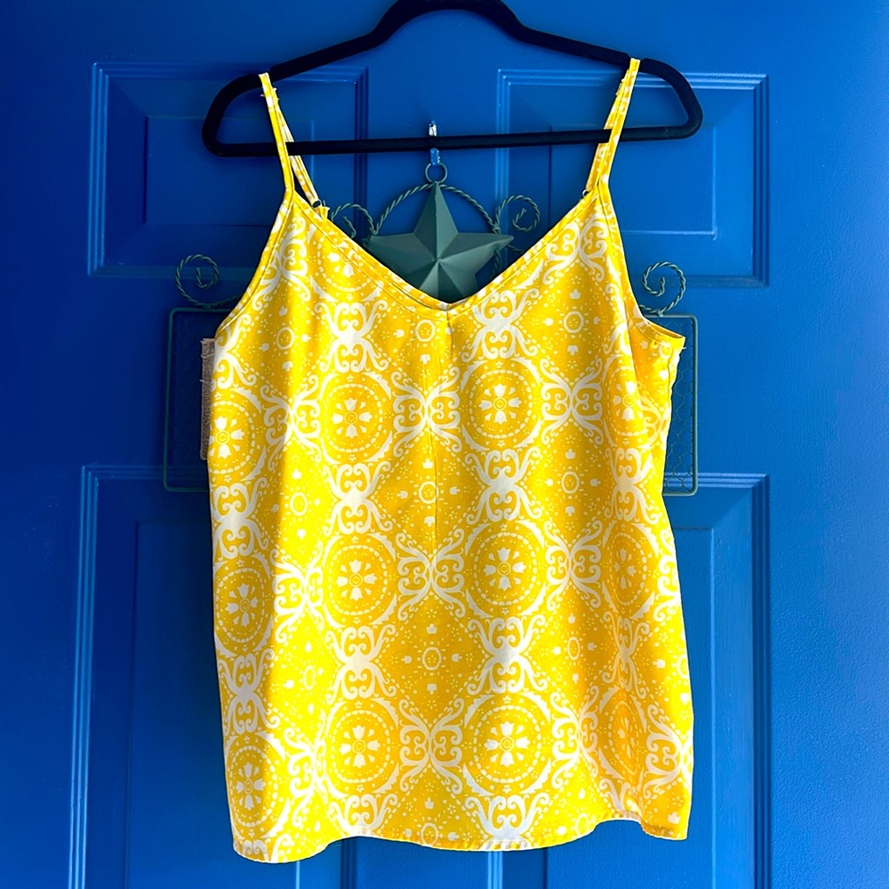 Yellow and white camisole tank